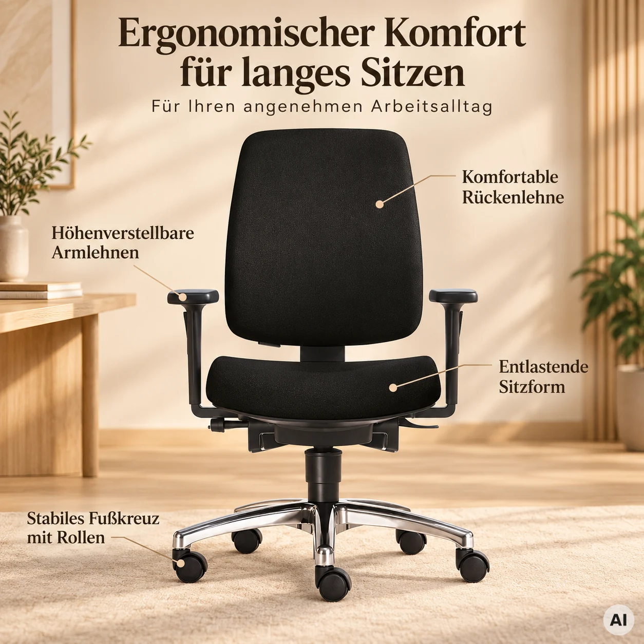 Lady ShapeUp M - Frauen-Bürostuhl für langes Sitzen