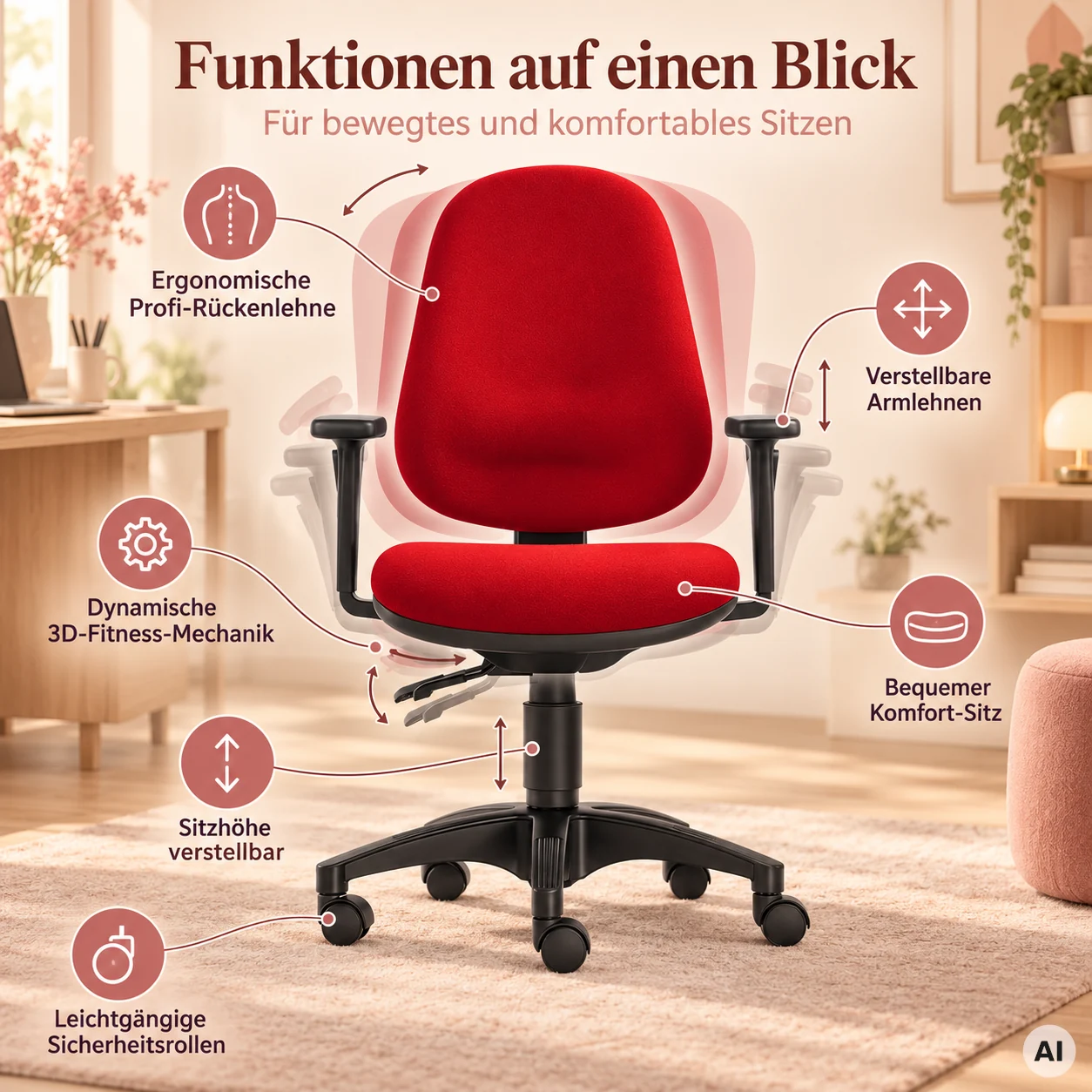 Lady Swing - Home Office Bürostuhl für die Frau