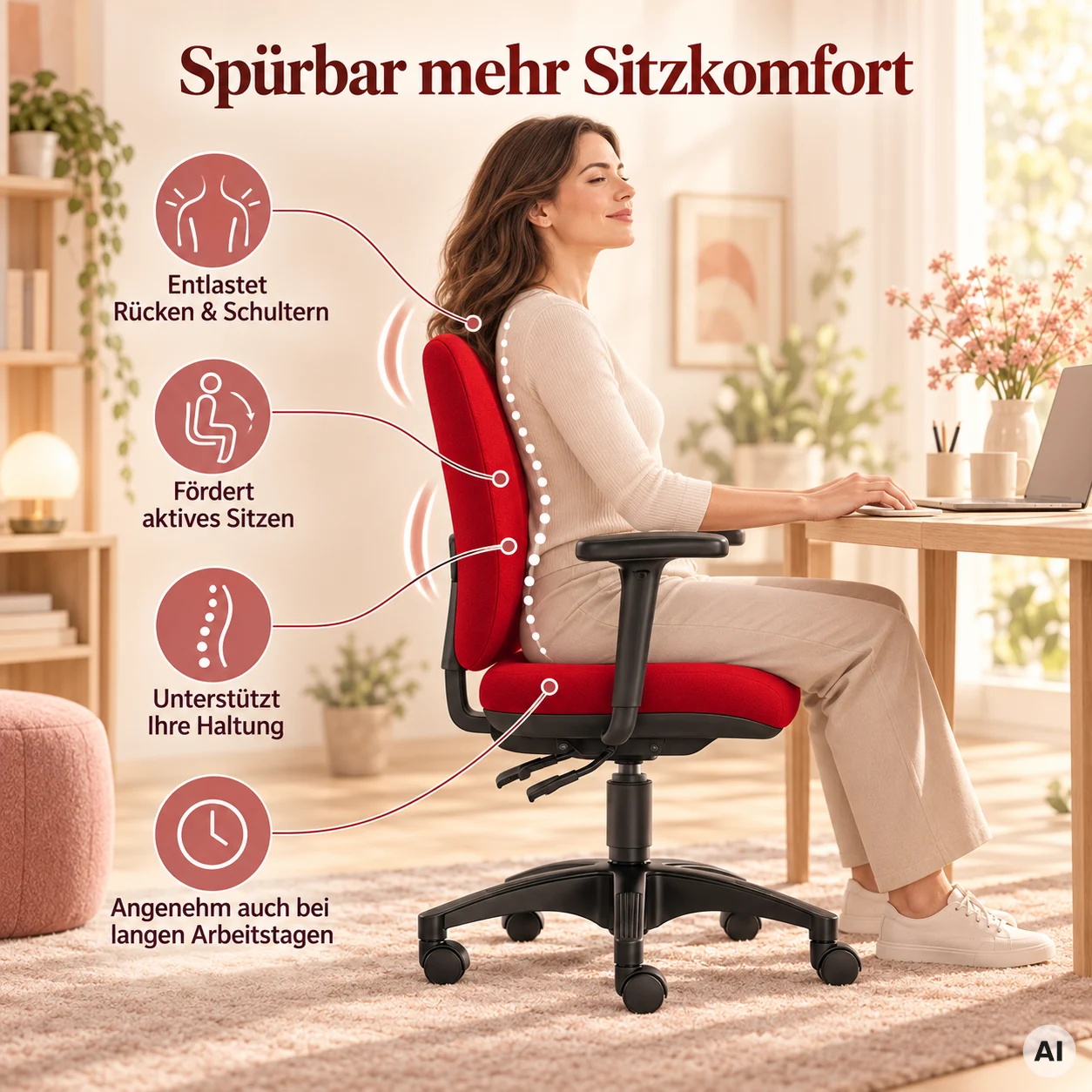 Lady Swing - Home Office Bürostuhl für die Frau