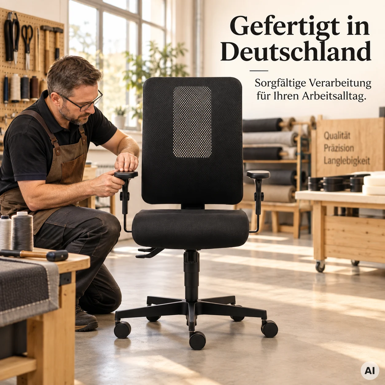 Straight Net - Ergonomischer Bürostuhl mit Netzfenster