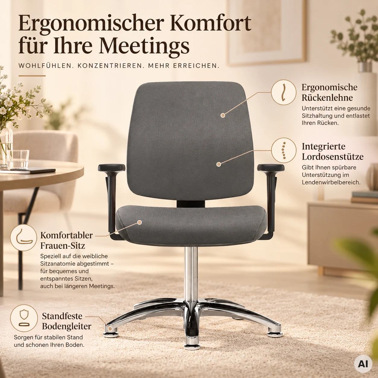 Lady ShapeUp ME - Meetingstuhl für Frauen